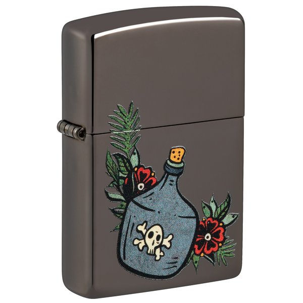 Zippo Moonshine Jug Design Black Ice Pocket Lighter 48409